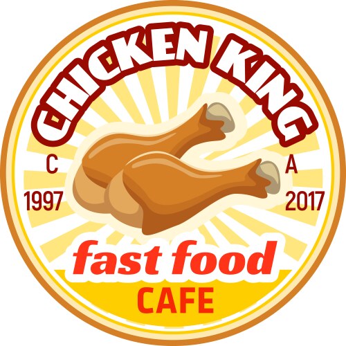 Badge for fast food cafe Vector Image