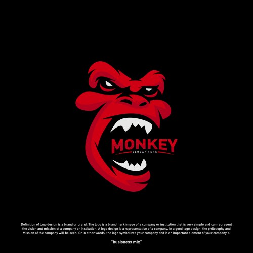 Monkey gorilla esport gaming mascot logo template Vector Image
