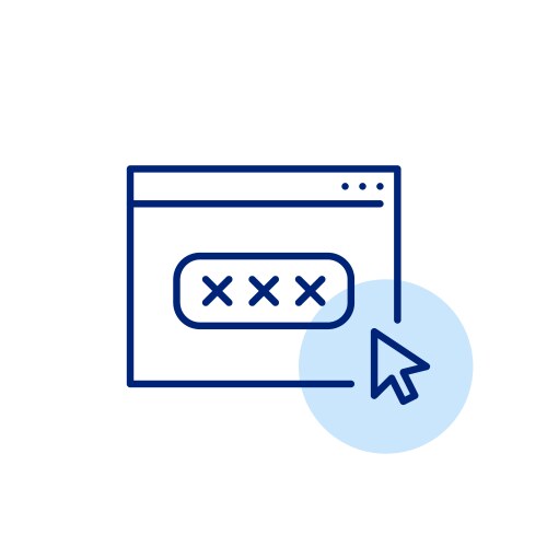 Web page password covered by asterisks in input vector image