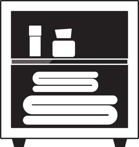 Bathroom cabinet furniture with towel stack black Vector Image