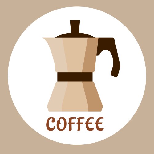 flat beige coffee maker icon vector image