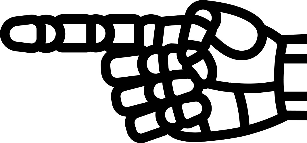 Stop robot hand gesture line icon Royalty Free Vector Image