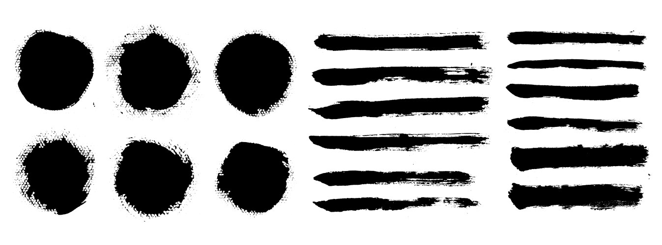 Set doodle bubbles black brush strokes Royalty Free Vector