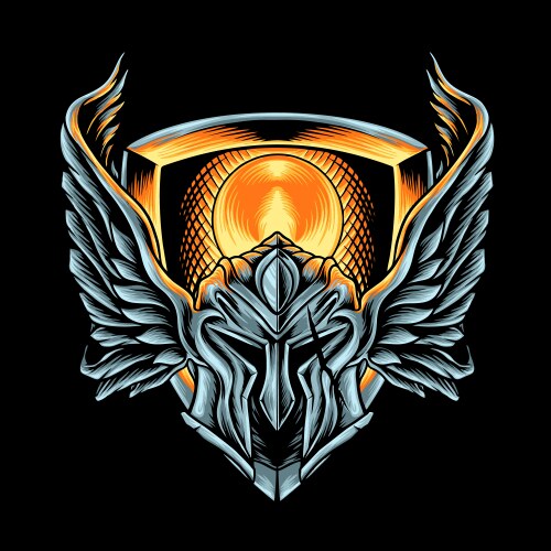 Spartan helmet with wings Vector Image
