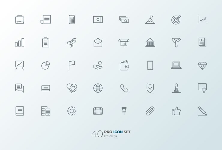 Line art simple icon set for web and applications vector image