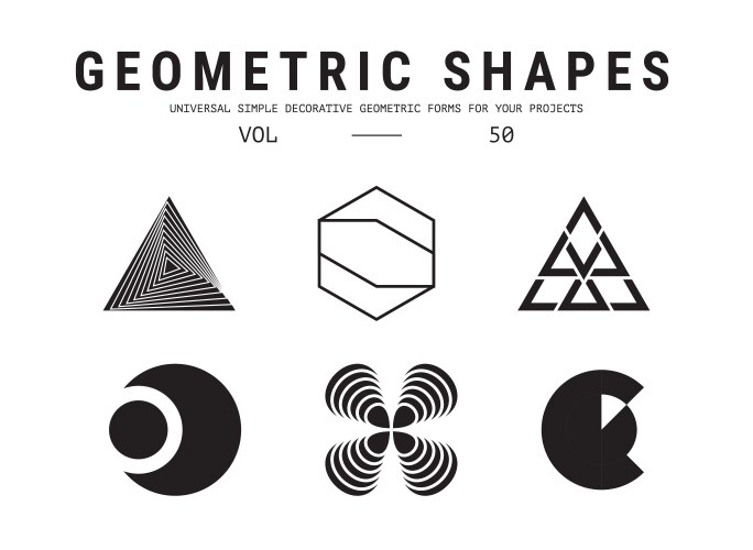 Geometric shapes icon Royalty Free Vector Image