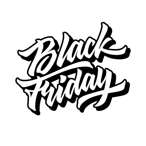 black friday sale lettering badge vector image