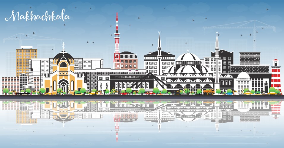 Makhachala, Dagestan Cityscape Vector Image