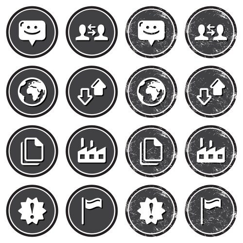 Web navigation icons on retro labels set vector image