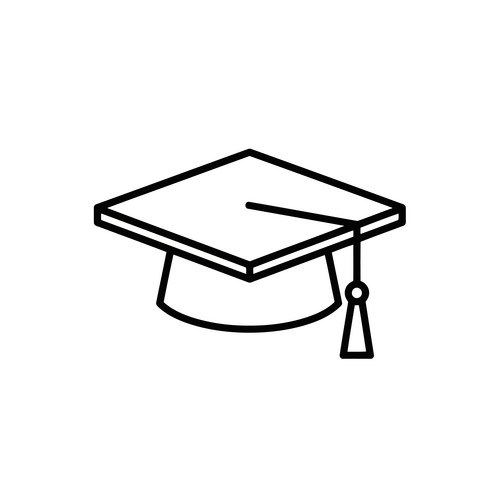 Minimalist Graduation Cap Line Art Vector Image