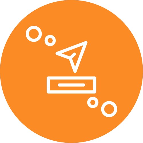 Send button line circle style icon design vector image