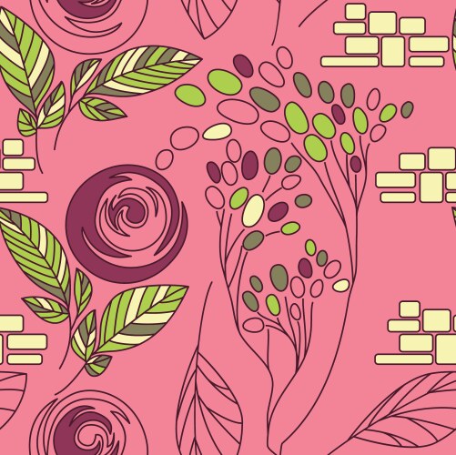 Beautiful seamless floral pattern vector image