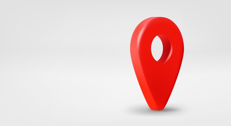 red location pointer 3d banner with copy space vector image