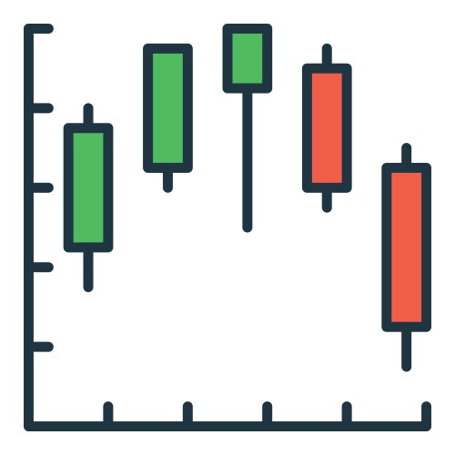 Crypto trading candlestick chart icon or symbol Vector Image
