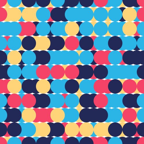 Retro seamless pattern with circles colorful vector image