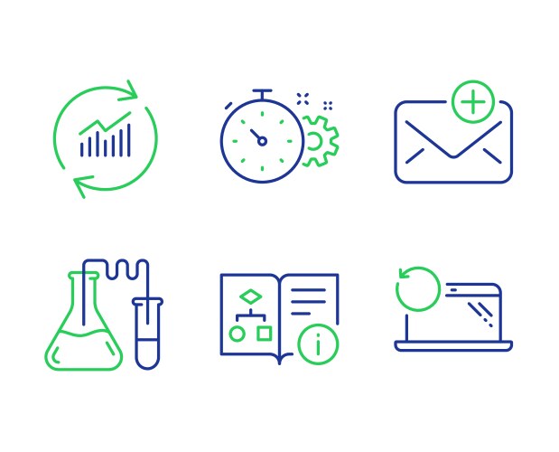 Technical algorithm chemistry lab and new mail vector image