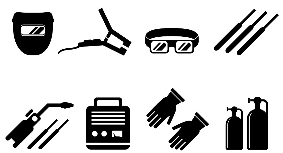 Welding Equipment Icons Vector Image