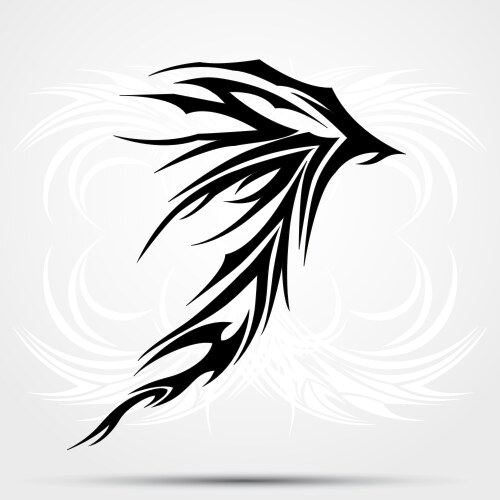 Black celtic tattoo tribal for saloons vector image