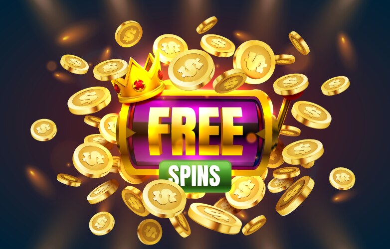 Casino slot machine free spins illustration