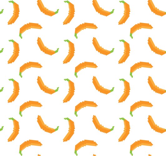 Pixel banana pattern seamless 8 bit Vector Image