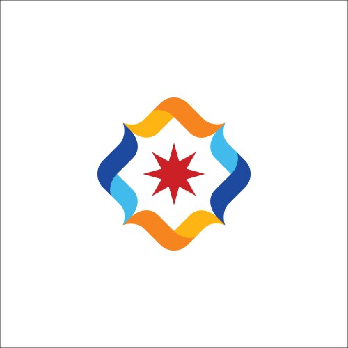 Star shine colored logo Royalty Free Vector Image