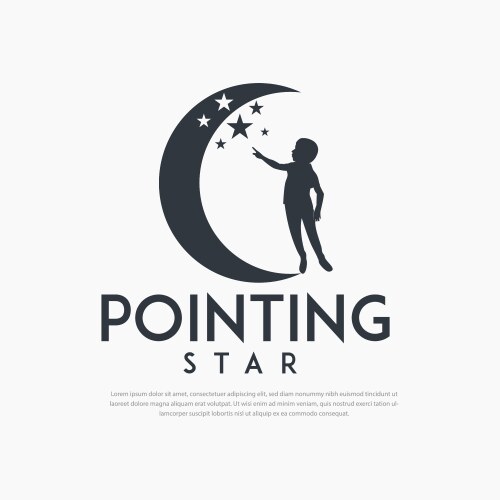 little boy pointing star logo vector image