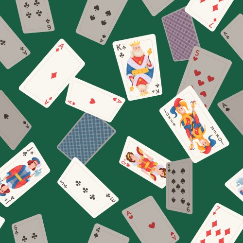 playing cards pattern casino poker game symbols vector image