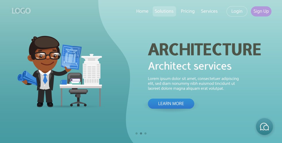 Architecture website template vector image