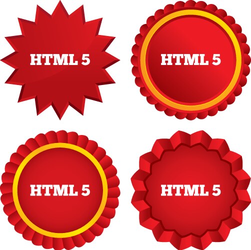 Html5 sign icon new markup language symbol vector image