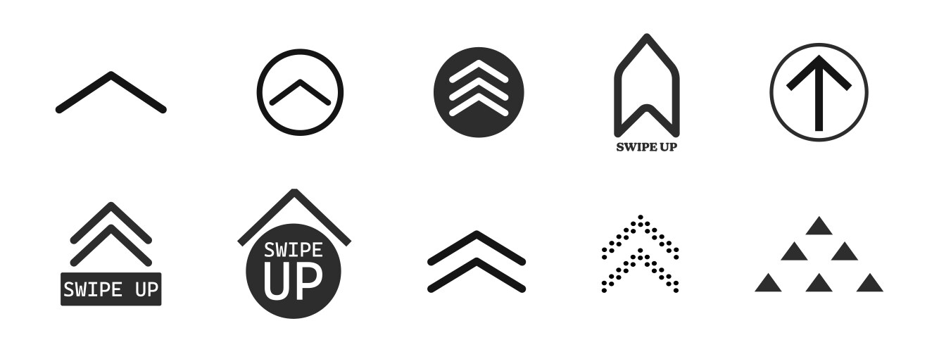Swipe up slide arrow button scroll ui icon vector image