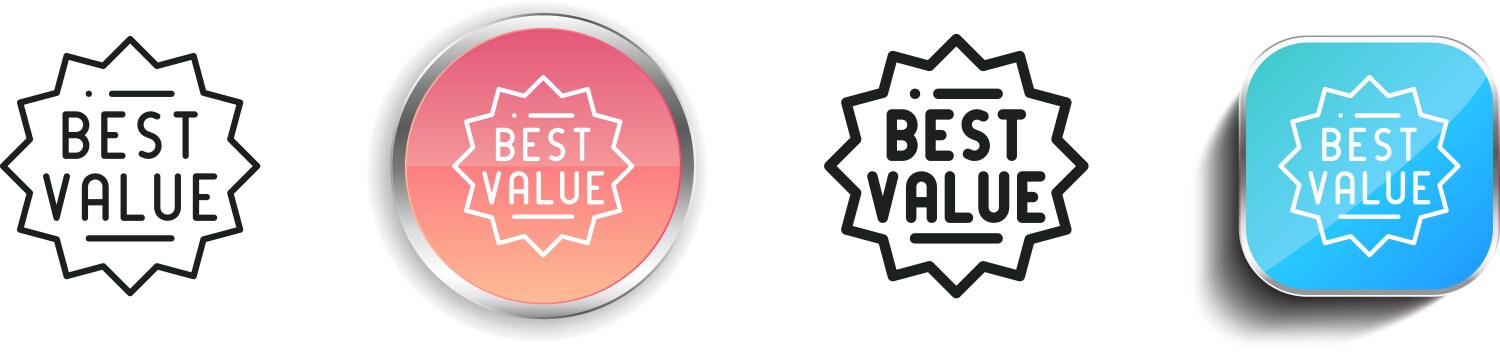 Best value icon thin linear regular and button vector image