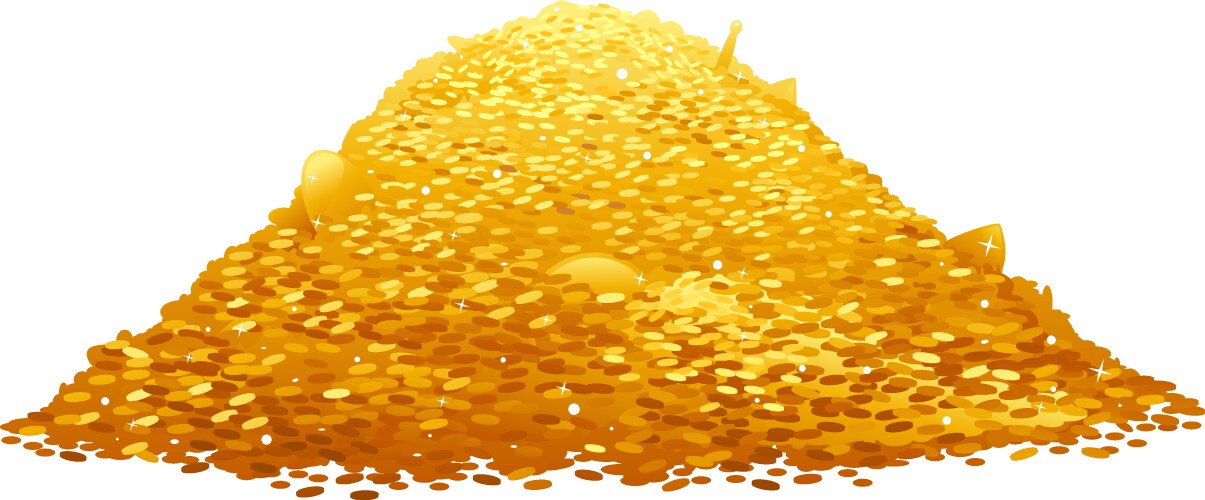 Pile of gold coins vector image