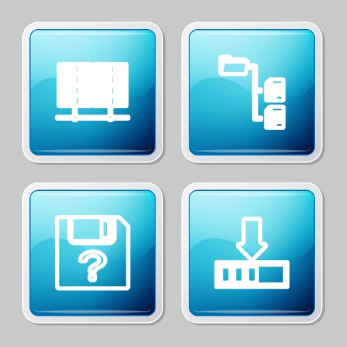 Set line server data web hosting folder tree vector image
