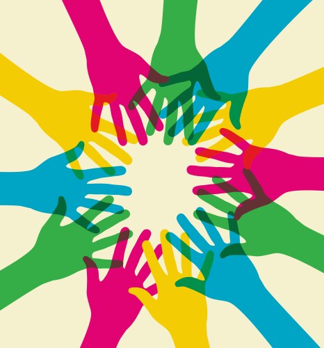 Hands teamwork logo Royalty Free Vector Image - VectorStock