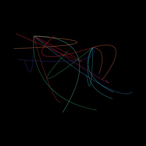 Random curvy squiggly tangled lines knot loop vector image
