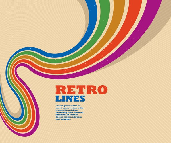 Retro Rainbow Linear Background Royalty Free Vector Image