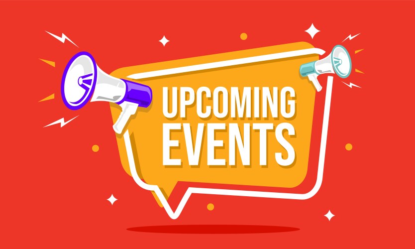 megaphone with speech bubble and upcoming events vector image