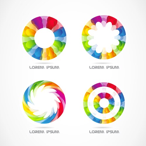 colored circle logo set vector image