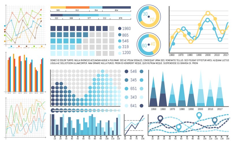 Flowcharts structures organisation of visual data vector image