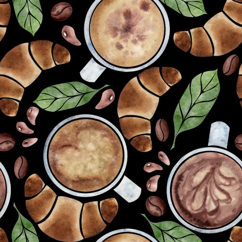Watercolor hand drawn seamless pattern Royalty Free Vector