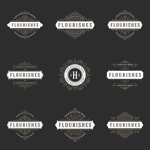 Elegant Flourish Logo Templates Vector Image