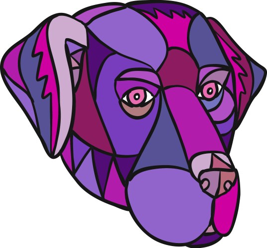 labrador retriever dog head mosaic color vector