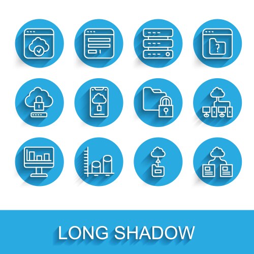 Set line monitor with graph chart data analysis vector image