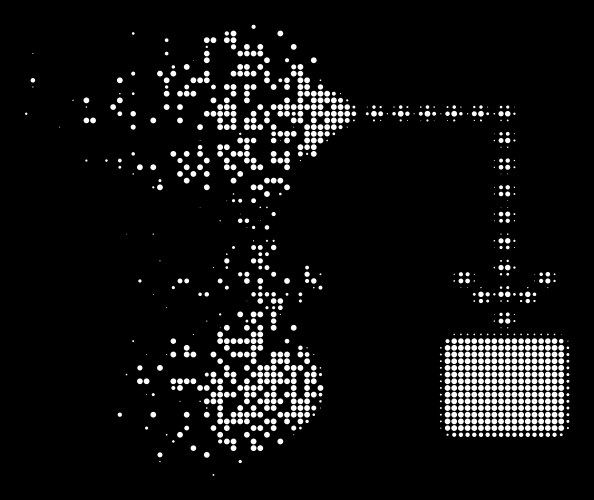 Bright dust pixel halftone bitcoin algorithm vektorbild