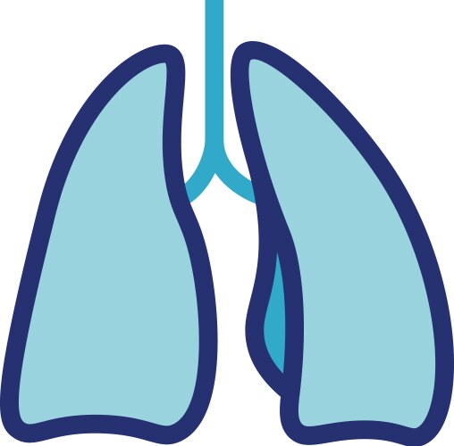 lungs icon respiratory system symbol breathing vector image