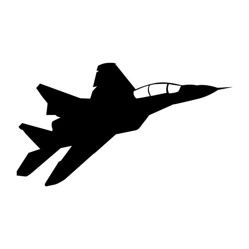 Modern Military Jet Fighter Silhouette Vector Image