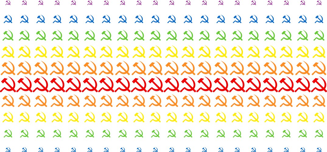 Sickle and hammer shape halftone spectrum array vector image