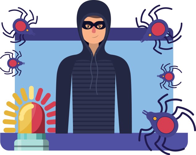 Hacker stealing information avatar character vector image