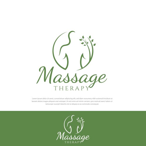 woman massage therapy logo symbol vector