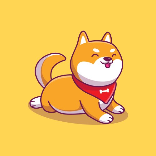 cute dog shiba inu cartoon vector image